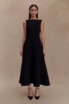 Thumbnail of Callista Crepe A-Line Midi Dress - Black