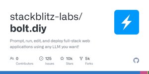 Thumbnail of GitHub - stackblitz-labs/bolt.diy: Prompt, run, edit, and deploy full-stack web applications using any LLM you want!