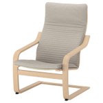 Thumbnail of POÄNG fauteuil, plaqué chêne blanchi/Knisa beige clair - IKEA