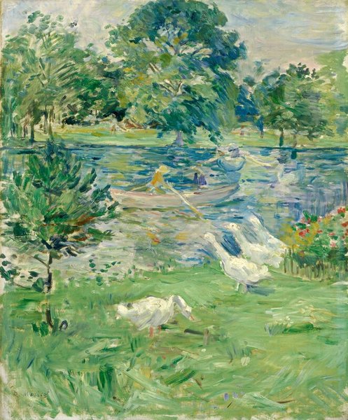 Thumbnail of Girl in a Boat with Geese by Berthe Morisot
