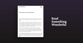 Thumbnail of Read Something Wonderful - What's going on here, with this human?