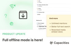 Thumbnail of Offline Support & Unlinked Mentions