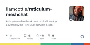 Thumbnail of GitHub - liamcottle/reticulum-meshchat: A simple mesh network communications app powered by the Reticulum Network Stack.