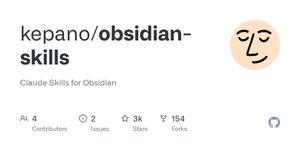 Thumbnail of GitHub - kepano/obsidian-skills: Claude Skills for Obsidian