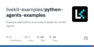 Thumbnail of GitHub - livekit-examples/python-agents-examples: Example applications and code snippets for LiveKit Agents