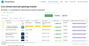 Thumbnail of Latest 10,000+ Job Openings from 600+ Climate Tech Companies — ClimateTechList