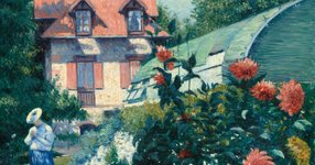 Thumbnail of Dahlias, Garden at Petit Gennevilliers by Gustave Caillebotte