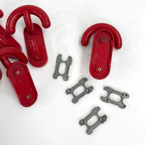 Thumbnail of Set of 5 Red Hooks from Con&Con, 1970s | Kooloomodern