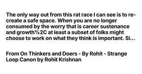 Thumbnail of The only way out from this rat race I can see is to re-creat...