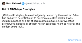 Thumbnail of List of All Oblique Strategies
