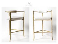 Thumbnail of Pair of Gold Giacometti Style "Twig" Counter-stools by Elan Atelier (in Stock)