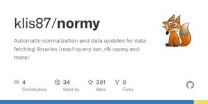 Thumbnail of GitHub - klis87/normy: Automatic normalization and data updates for data fetching libraries (react-query, swr, rtk-query and more)