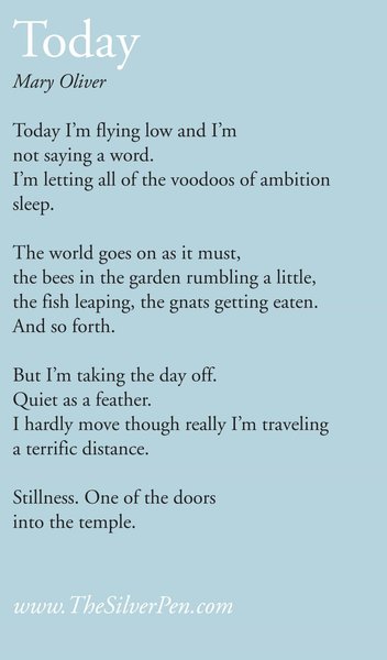 Thumbnail of mary oliver poem about stillness - Google Search