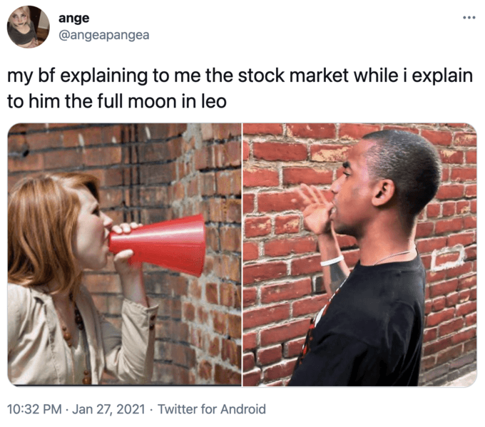 Thumbnail of my bf explaining to me the stock market while i explain to him the full moon in leo | Stock Market BF and Astrology GF