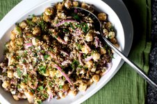 Thumbnail of lentil and chickpea salad with feta and tahini
