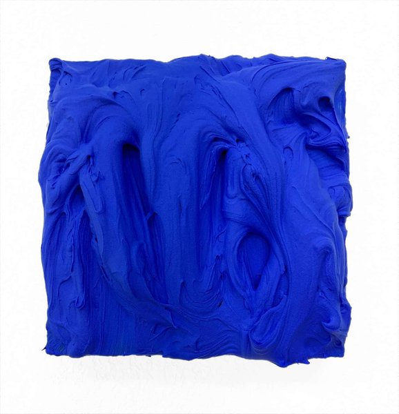 Thumbnail of Chloe Hedden - Ultra Blue Excess (thick impasto painting square monochrome pop cake design)