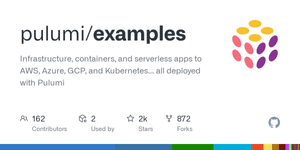 Thumbnail of pulumi/examples: Infrastructure, containers, and serverless ... - GitHub