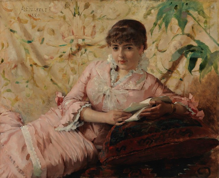 Thumbnail of File:Albert Edelfelt - Reading Parisienne.jpg - Wikimedia Commons