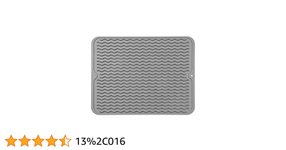 Thumbnail of MicoYang Silicone Dish Drying Mat for Multiple Usage,Easy clean,Eco-friendly,Heat-resistant Silicone Mat for Kitchen Counter or Sink,Refrigerator or Drawer liner Grey L 16 inches x 12 inches