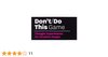 Cover of Laurence King Publishing Don't/Do This - Game: Thought Experiments for Creative People (Time Management for Creative People)