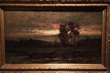 Thumbnail of Mihály Munkácsy, “Landscape At Dusk,” 1882, oil on wood, size unknown at this point, Hungarian National Gallery, Budapest