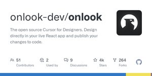 Thumbnail of GitHub - onlook-dev/onlook: The open source Cursor for Designers. Design directly in your live React app and publish your changes to code.