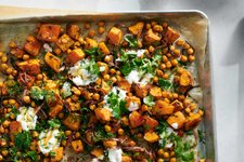 Thumbnail of Roasted Honey Nut Squash and Chickpeas With Hot Honey Recipe