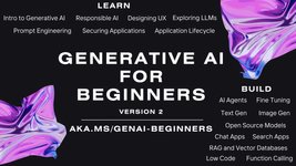 Thumbnail of GitHub - microsoft/generative-ai-for-beginners: 21 Lessons, Get Started Building with Generative AI