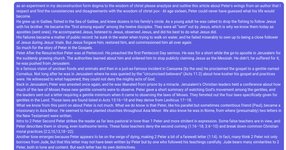 Thumbnail of as an experiment in my deconstruction form dogma to the wisdom of christ please anazlyze and outline this article about Peter's wrings from an author that I respect and find the consistencies and disa