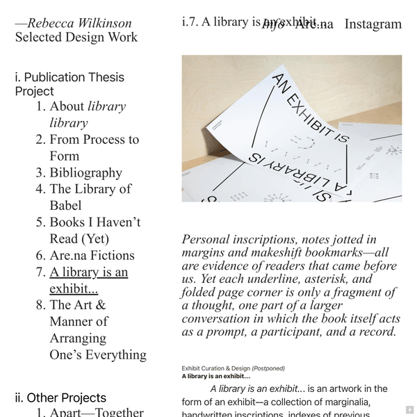 Thumbnail of A library is an exhibit — Rebecca Wilkinson | Are.na