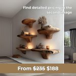 Thumbnail of Handmade Alder Floating Shelves, Hardwood Kitchen Shelf Set, Rustic Wood Shelves for Modern Office or Living Room - Etsy