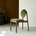 Thumbnail of Sedia in rovere massello e velluto verde