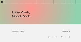 Thumbnail of Lazy Work, Good Work