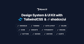 Thumbnail of Myna UI - Made with TailwindCSS, shadcn/ui, Radix UI and Figma.