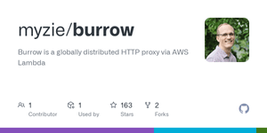 Thumbnail of GitHub - myzie/burrow: Burrow is a globally distributed HTTP proxy via AWS Lambda