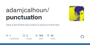 Thumbnail of GitHub - adamjcalhoun/punctuation: Take a set of text and output a picture of the text