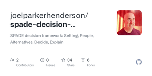 Thumbnail of GitHub - joelparkerhenderson/spade-decision-framework: SPADE decision framework: Setting, People, Alternatives, Decide, Explain