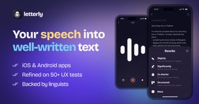 Thumbnail of Letterly · AI speech to clear text mobile app