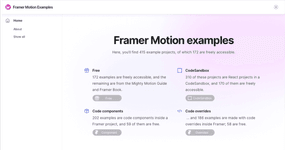 Thumbnail of Framer Motion examples
