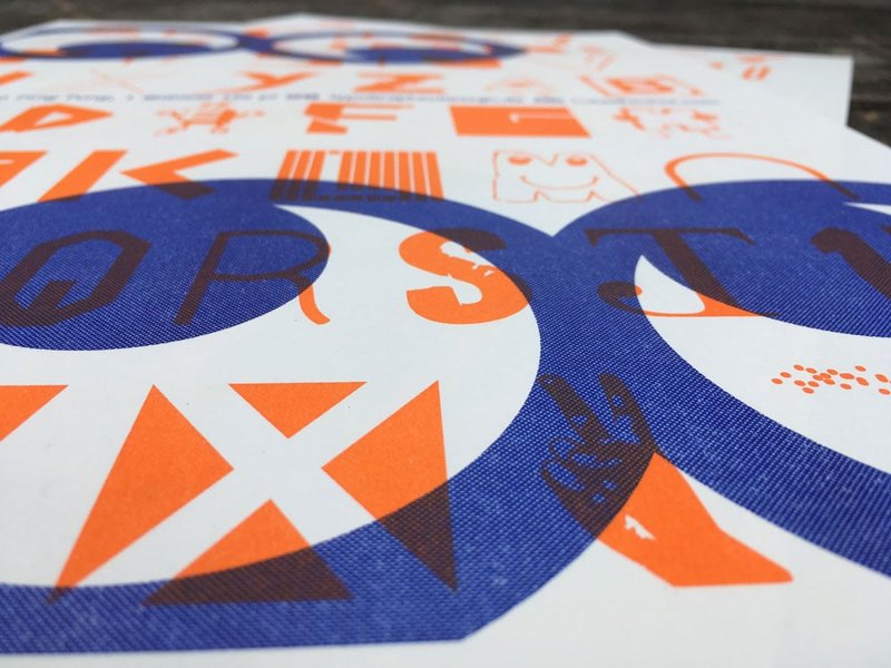Thumbnail of Type Specimen | Typo Poster | Typo Ping Pong #1 | Eyes | Riso Print - slanted