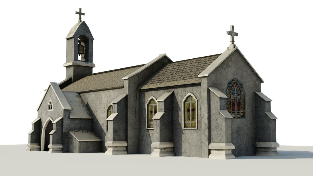 Thumbnail of medieval church 3d model low poly - Google Search