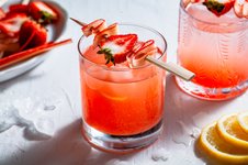 Thumbnail of Strawberry Rhubarb Gin Fizz •Olive & Mango