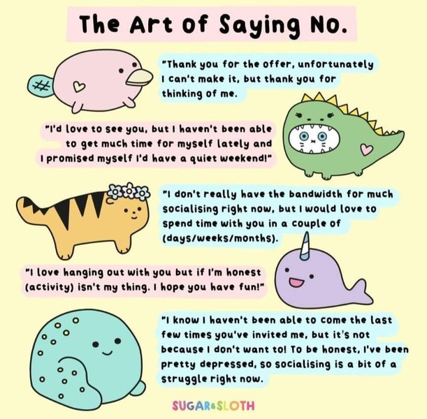 Thumbnail of A cool guide to saying "No" to an invite. How are your 'no's usually?