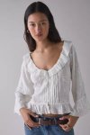 Thumbnail of Kimchi Blue Joni Embroidered 3/4 Sleeve Ruffle Blouse