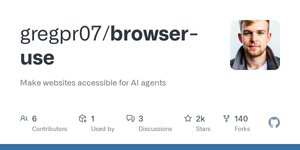Thumbnail of GitHub - gregpr07/browser-use: Make websites accessible for AI agents