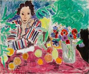 Thumbnail of Striped Robe, Fruit, and Anemones, 1940 - Henri Matisse - WikiArt.org