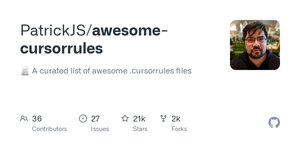 Thumbnail of GitHub - PatrickJS/awesome-cursorrules: 📄 A curated list of awesome .cursorrules files
