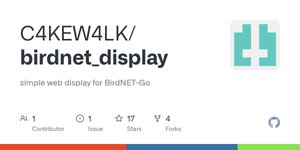 Thumbnail of GitHub - C4KEW4LK/birdnet_display: simple web display for BirdNET-Go