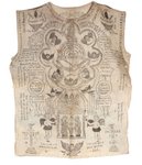 Thumbnail of Protective clothing: The talismanic anting-anting vests of phillipino folk magic. A mix of catholicism, pagan and animist beliefs in the rural mountains of the Phillipines is the origin of this...