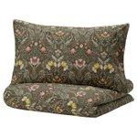 Thumbnail of KÄRRDUNÖRT duvet cover and pillowcase(s), dark green/multicolor, Full/Queen (Double/Queen) - IKEA